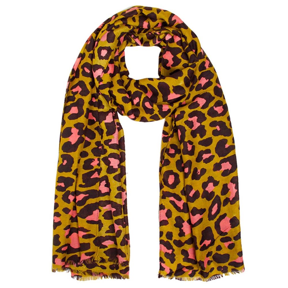 Scarvesme Leopard Pattern Print Oblong Loop Scarf